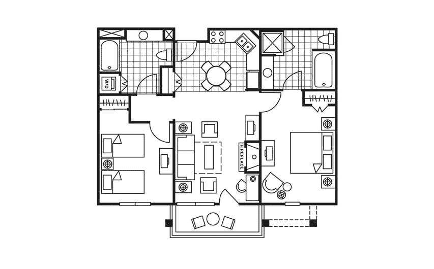 Two Bedroom Floor Plan at Valdoro Mountain Lodge in Breckenridge, Colorado