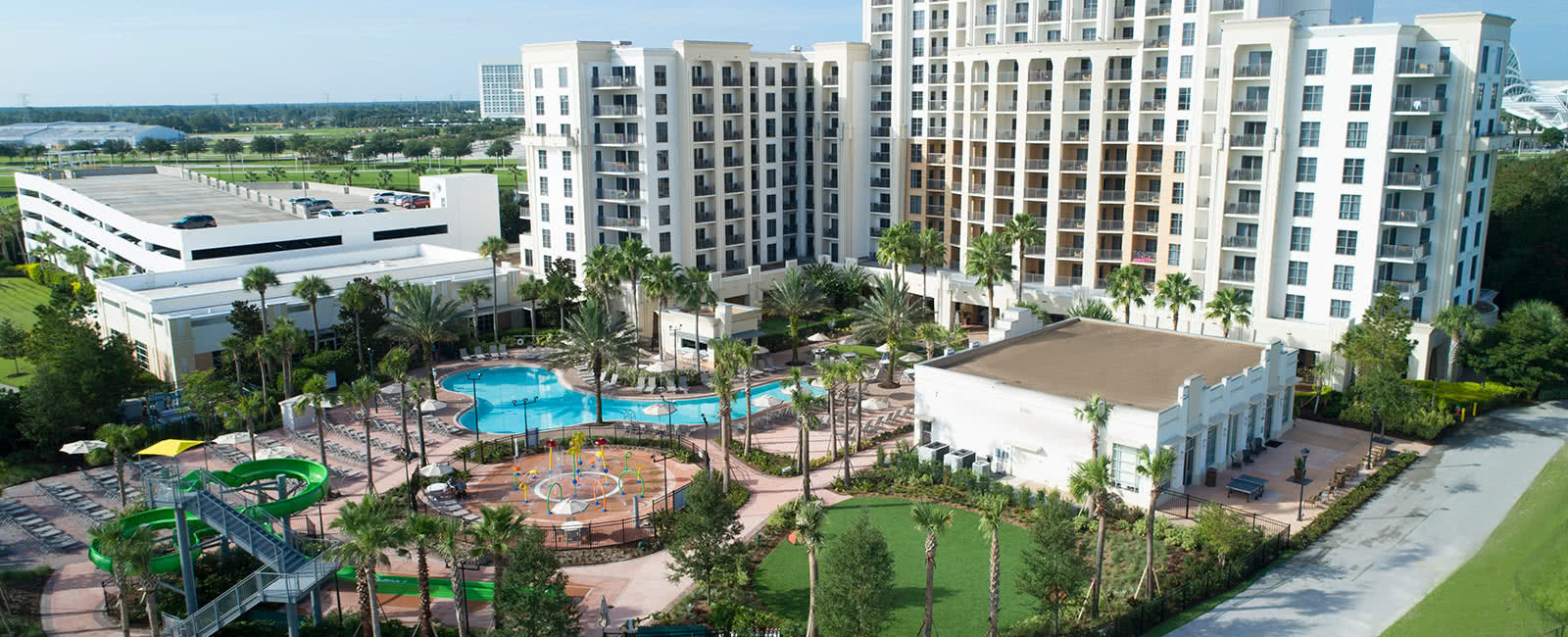 Exterior at Las Palmeras, a Hilton Grand Vacations Club in Orlando, Florida