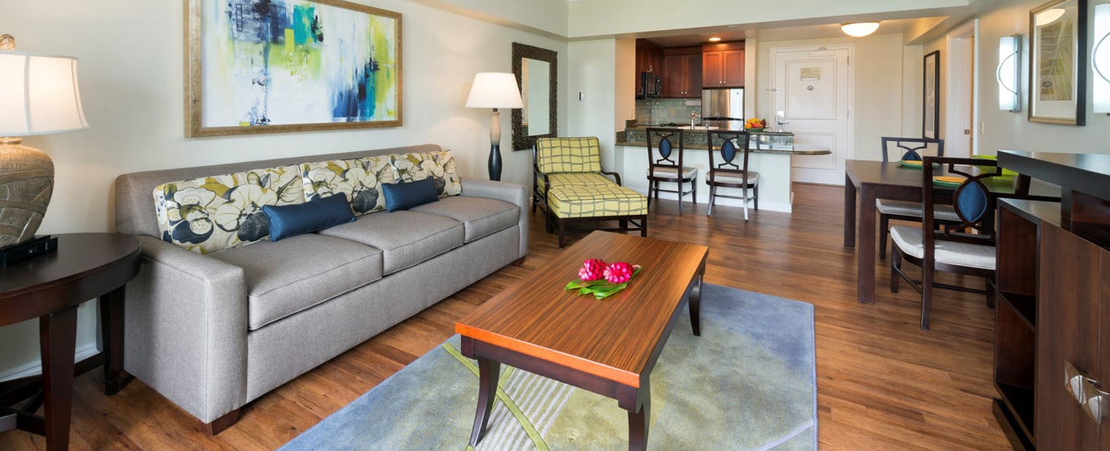 Living Area at the Kalia Suites in Honolulu, Hawaii