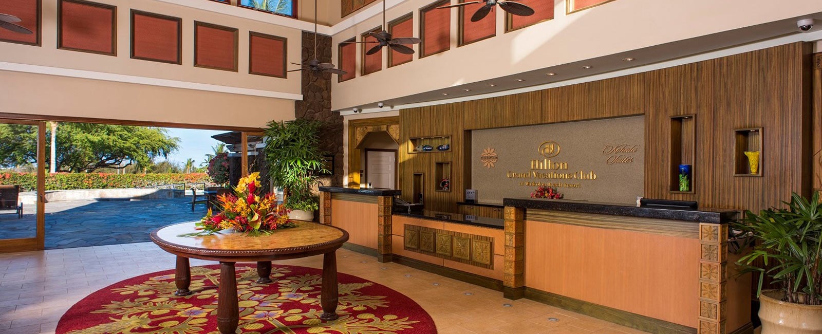 Lobby of Kohala Suites in Waikoloa, Hawaii
