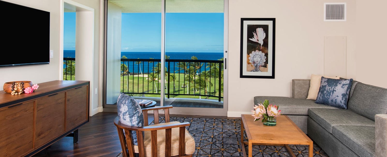 Living Area at Ocean Tower in Waikoloa, Hawaii