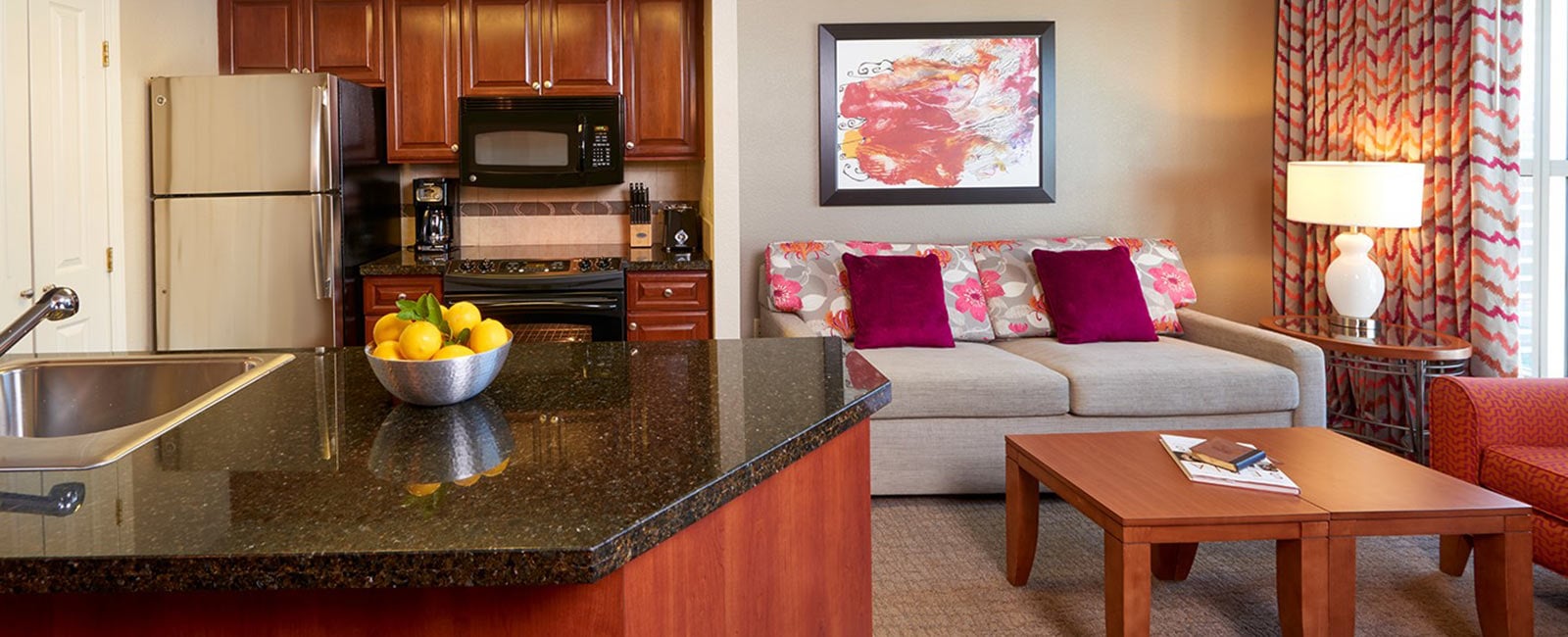 Living Area and Kitchen at the Flamingo Resort in Las Vegas, Nevada