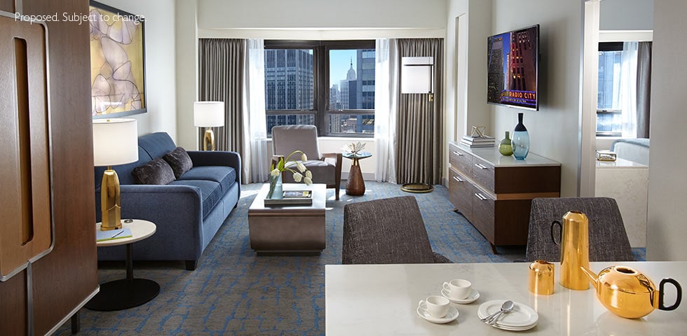 The Living of The Residences by Hilton Club in New York