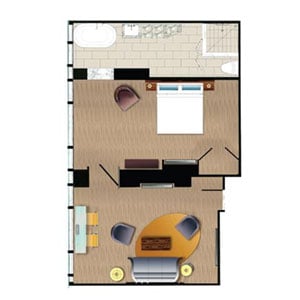 One-Bedroom Floor Plan at West 57th Street Resort by Hilton Club