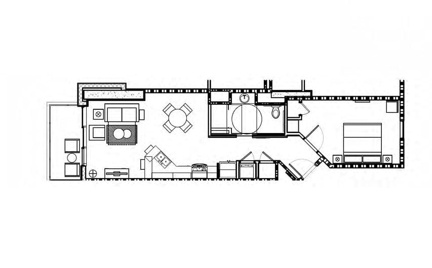 One-Bedroom Floor Plan at Ocean 22 in Myrtle Beach, South Carolina
